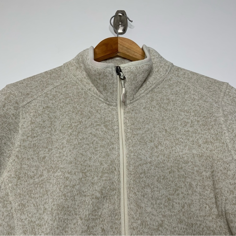 L.L. Bean Sweater Fleece Jacket Full Zip Jacket. Beige. Women’s Large Petite. - Picture 3 of 6